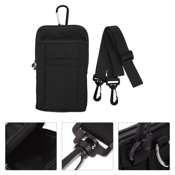 MIPCASE Black Nylon Waist Bag for Men and Women, Compact Phone Pouch with Casual Small Storage for Essentials