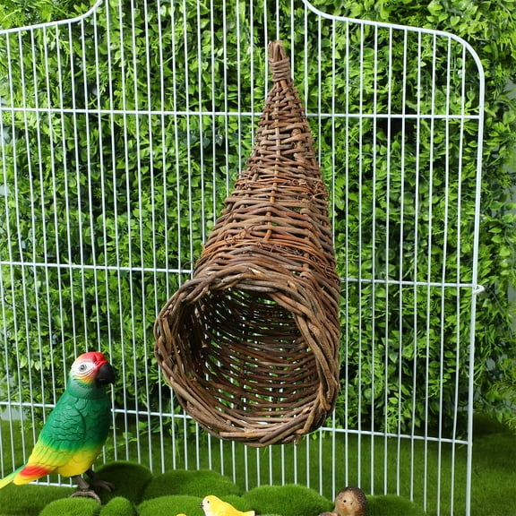 MIPCASE Grey Rattan Cornucopia Basket Woven Storage Basket for Fruit Bread and Sundries