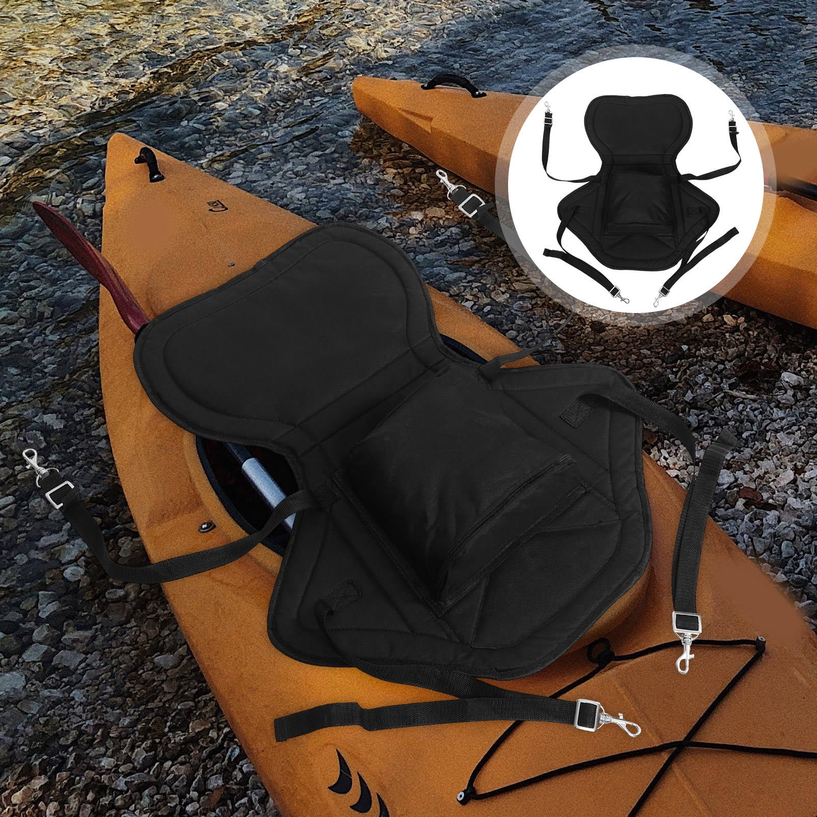 MIPCASE Comfortable Kayak Seat Backrest Cushion for Outdoor Use with Durable Breathable Material Black