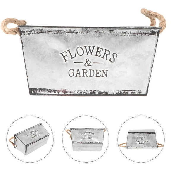 MIPCASE Bucket Flower Pots Flower Bucket Silver Display Flowers for Florists 1Set