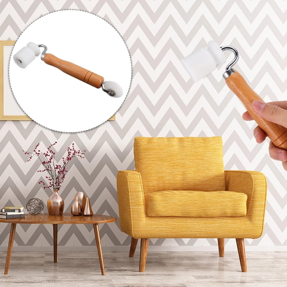 MIPCASE Wooden Handle Pressure Roller Wheel for Wallpaper Installation and Construction Projects