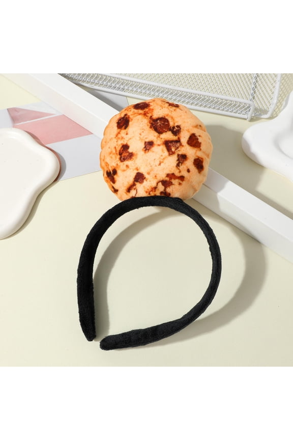 Realistic Brown Cookie Hairband Soft Plush Material Perfect for Costume Parties