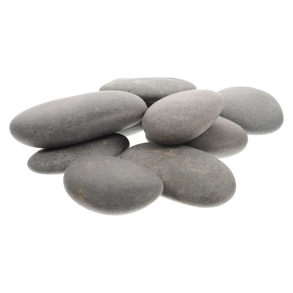 MIPCASE 10Pcs High-Grade Grey Painting Stones for DIY Art Projects Multipurpose Smooth Stones for Decor