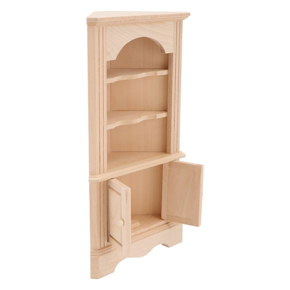 MIPCASE Beige Mini House Furniture Triangular Cabinet Model Made of Synthetic Material for Decor 1pc