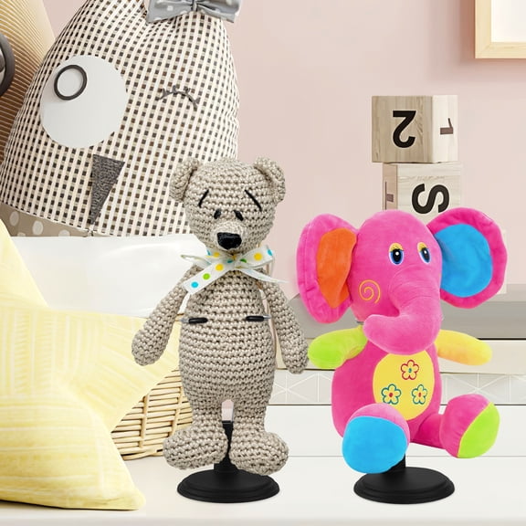 MIPCASE 4-Pack Black PVC Display Stands for Action Figures and Dolls, Collectible Storage Racks for Home Organization