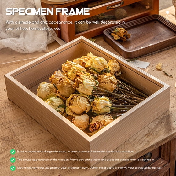 MIPCASE Pressed Flower Frame Display Frame Wood Specimen Display Adults Home Decoration 1Pack