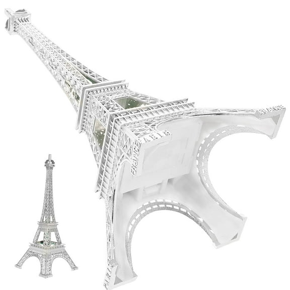 MIPCASE Light Up Eiffel Tower Figurine Eiffel Tower Model Silver Alloy Light Emitting 1Pcs