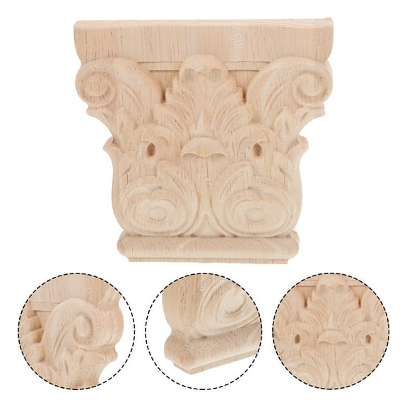 MIPCASE Furniture Roman Columns Roman Column Wall Corner Corbel Khaki Wood 1Set
