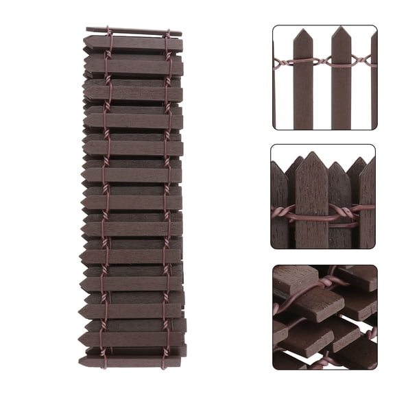 MIPCASE Fairy Garden Planter Mini Fence Wood Coffee 1Pcs for Simple and Elegant Decor