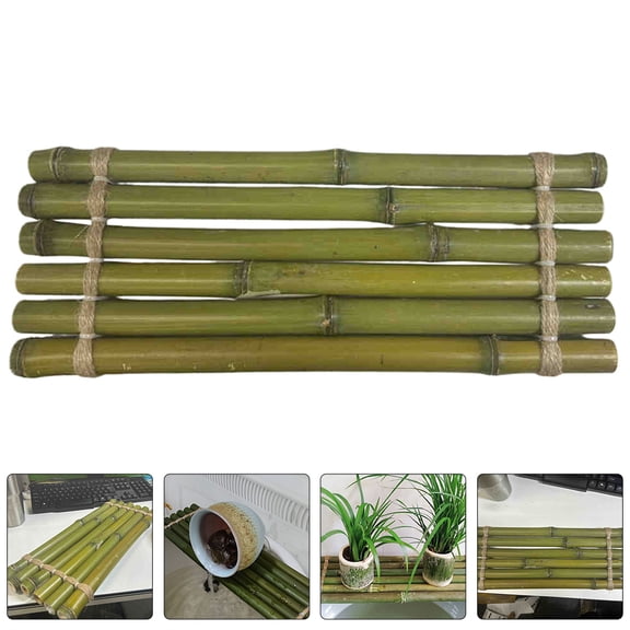 MIPCASE Fish Tank Landscaping Bamboo Raft Green Synthetic Material for 1Pcs