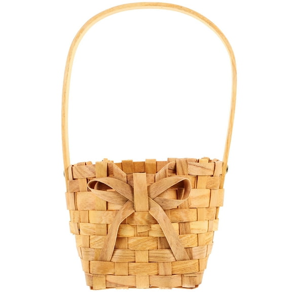 MIPCASE Flower Girl Basket Light Brown Bamboo Rustic Decoration Wedding 1Pcs