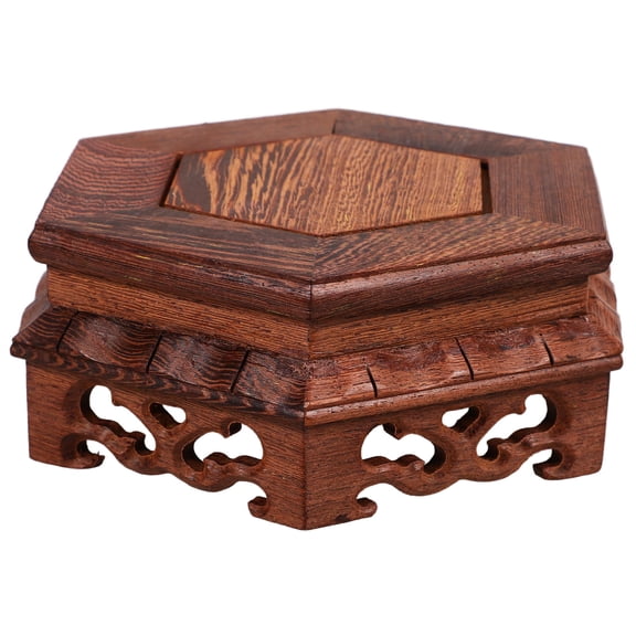 MIPCASE Wooden Plant Stand with Sturdy Brown Base, Indoor Flower Pot Holder for Home Decoration and Stylish Plant Display