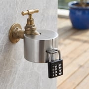 MIPCASE 1Set Water Hose Lock Outdoor with Durable Metal Cover and Combination Padlock for Secure Hose Bib Access