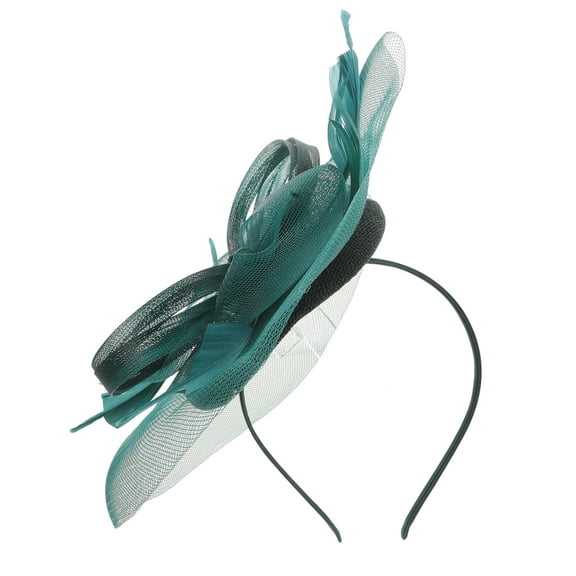 MIPCASE Tea Party Headbands For Women Fascinator Hat Dark Green Artificial Plume 1Pack