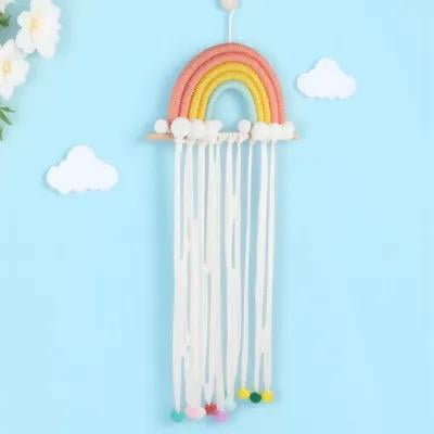 MIPCASE Hanging Accessory Organizer Hair Bows Holder Organizer Multi-colored Wood 1Pack Storage