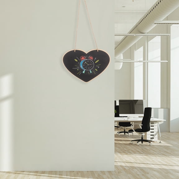 MIPCASE Compact Black Wooden Hanging Chalkboard Sign for Home and Cafe Decor