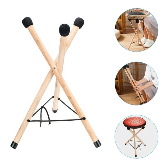 MIPCASE Hardware Brackets Wood Display Stand For Floor Hand Drums, Hand Pan, Tongue Drum, Foldable