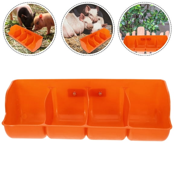 MIPCASE Heavy Duty Mountable Pig Feeding Trough with Multiple Compartments for Farm and Home Use
