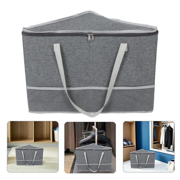 MIPCASE Laundry Room Hanger Storage Container with Dust Cover Lid and Foldable Space Saving Design