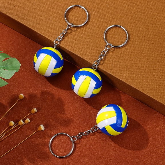MIPCASE Mini Volleyball Keychains Assorted Color Pu Accessories for Bag 3Pack
