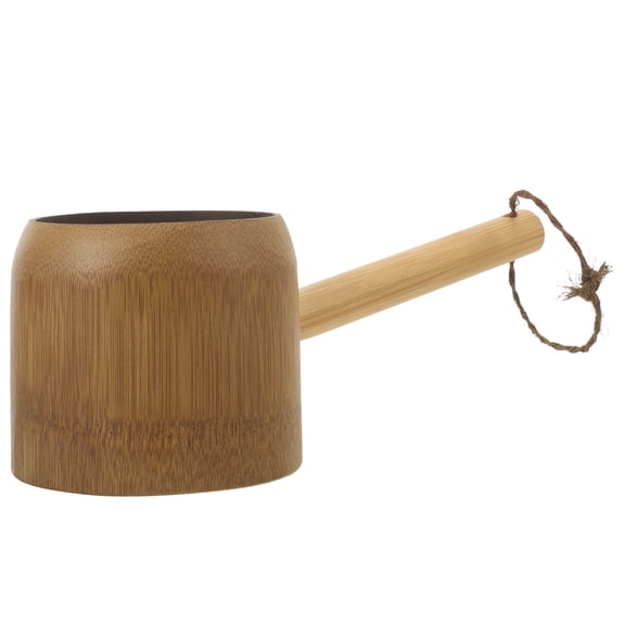 MIPCASE Bamboo Shower Bucket Water Ladle with Comfortable Grip Multi Color Bath Scoop