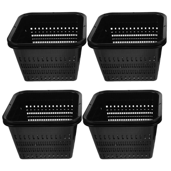 MIPCASE 4Pcs Black Net Pot Planting Basket Plastic Mesh Pots for Vegetable and Plant Growing