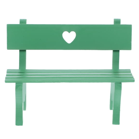 MIPCASE Porch Chair Statue Mini Wooden Garden Bench Green 1Pcs Photo Booth Props