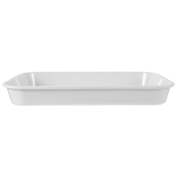MIPCASE Reusable White Rectangle Food Serving Tray for Displaying Desserts Snacks and Cooked Cold Dishes