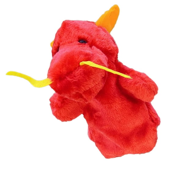 MIPCASE Hand Puppets Dragon Hand Puppet Plush Red 1Set for Engaging Role Play Moments