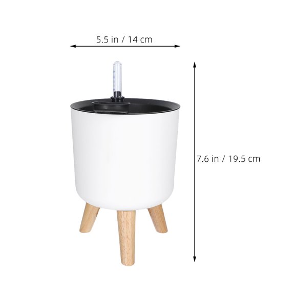 MIPCASE White Indoor Plant Pot with Self Watering System and Water Level Gauge with Stand