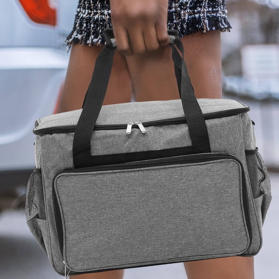 MIPCASE Grey Oxford Cloth Sewing Machine Bag with Wide Opening, Portable Multipurpose Storage Pouch for Easy Carry and Travel