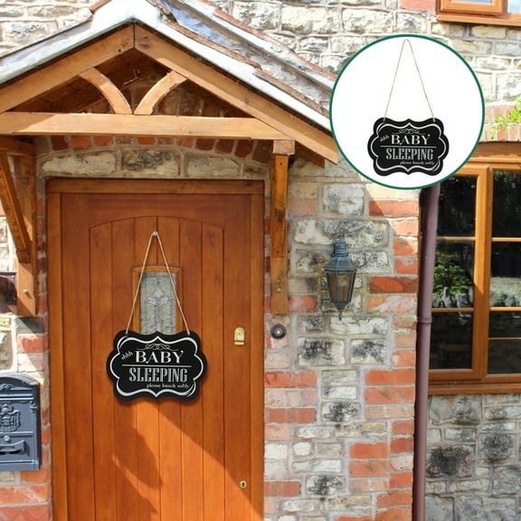 MIPCASE Sleeping Door Sign Wooden Cloud Sign for Room Decor Black 1Pack