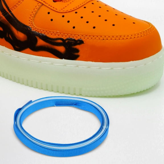 MIPCASE 1 Pair Canvas Shoes Lace Blue Durable Flat Shoelaces for Everyday Use