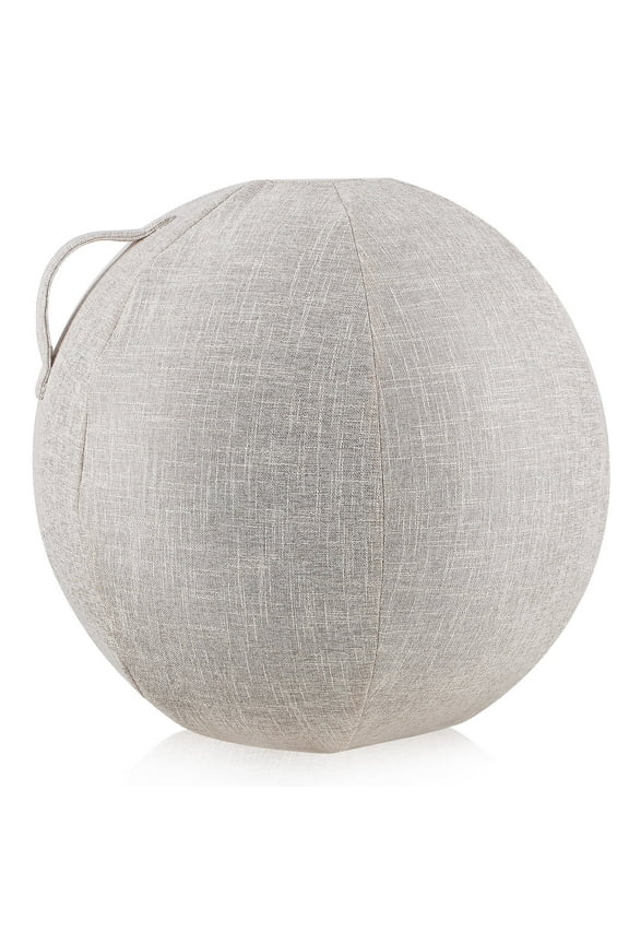 Yoga Balls Protector Cotton and Linen Cover Washable Breathable Anti Slip Protective Case White