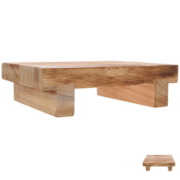 MIPCASE Step Stool Wood Elderly Light Brown Simple Design 1Pcs