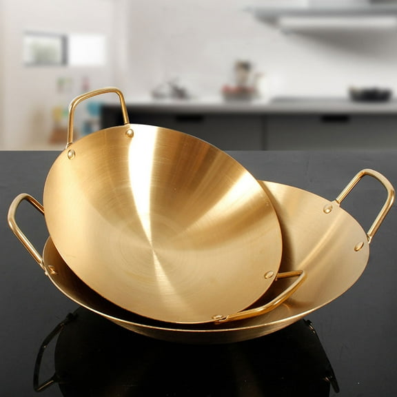 MIPCASE Stainless Steel Double Ear Pot, Golden, Anti-Scalding Handle, Practical for Home Cooking