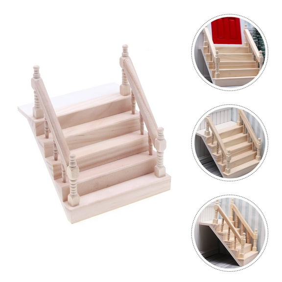 MIPCASE Miniature Staircase Decorative Piece for Scene Display, Simple and Delicate Design, 1 Set for Home or Office