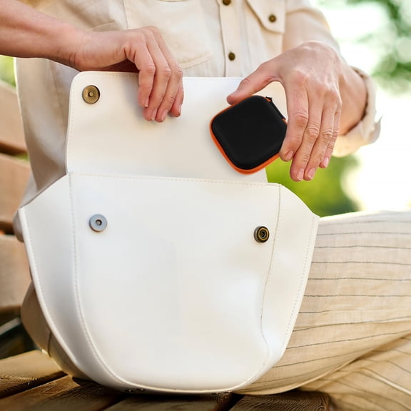 MIPCASE Orange Eva Headphone Case with Soft Lining and Mesh Pocket for Travel and Outdoor