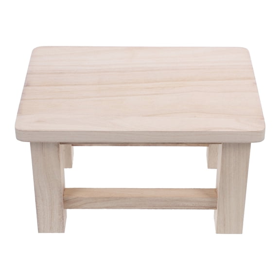 MIPCASE Beige Natural Wooden Stool Compact Low Stool for Indoor Use and Plant Stand