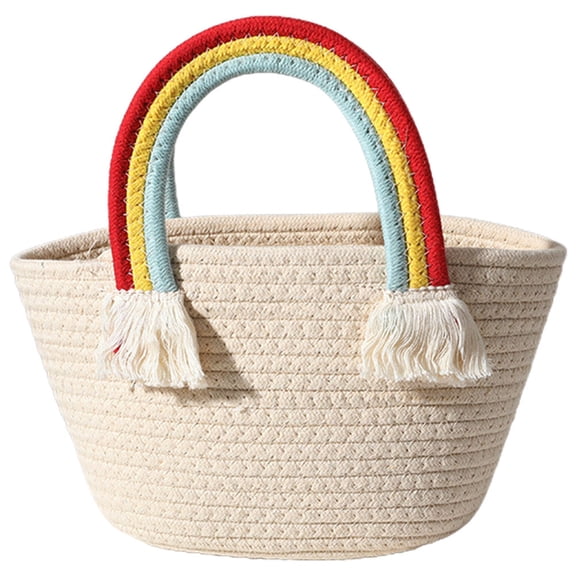 MIPCASE Women’s Woven Basket Bag with Cotton Rope Handle, Stylish and for Home Use, Photography, and Everyday Carry