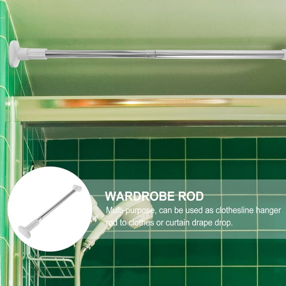 MIPCASE White Telescopic Wardrobe Rod with Anti-Rust Rubber Base, Adjustable Clothes Drying Rod for Closet Storage