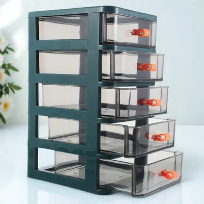 MIPCASE Green Multi Drawer Plastic Storage Case Shelving Unit for Makeup and Desktop Organization