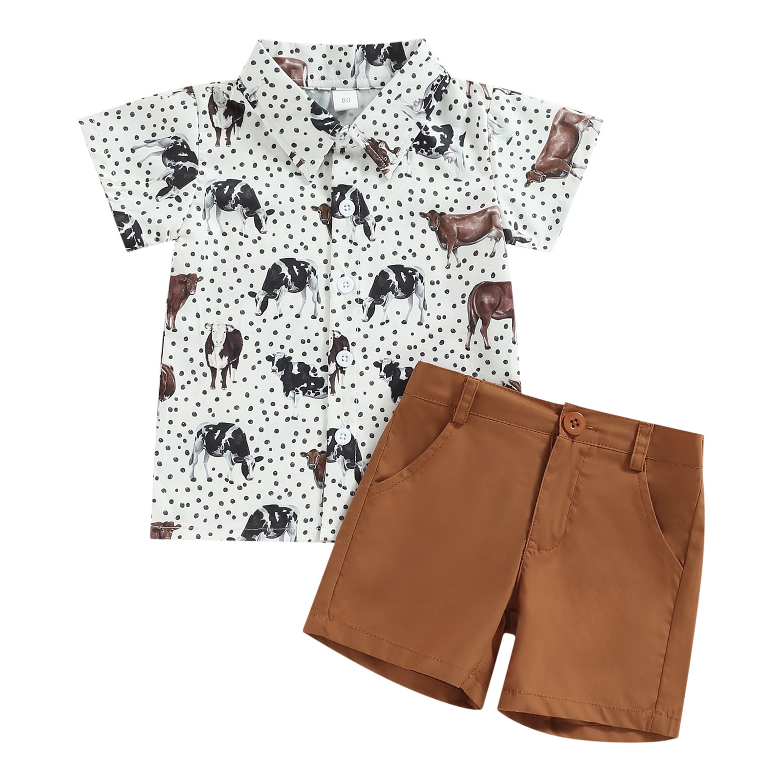 Shunvnny Toddler Boys Birthday Outfits Letter Print Short Sleeve T Shirt And Elastic Shorts For Summer 2 Piece Clothes Set Khaki 3 4 Years