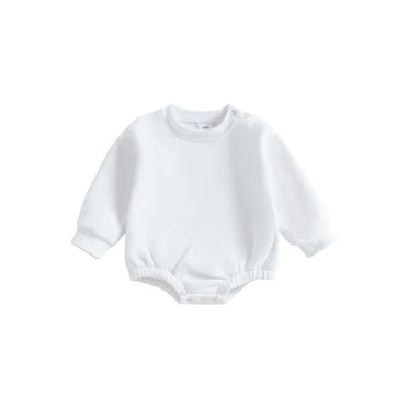MIPREWUY Baby Girls Boys Autumn Romper Infant Long Sleeve Crewneck Solid Color Casual Romper