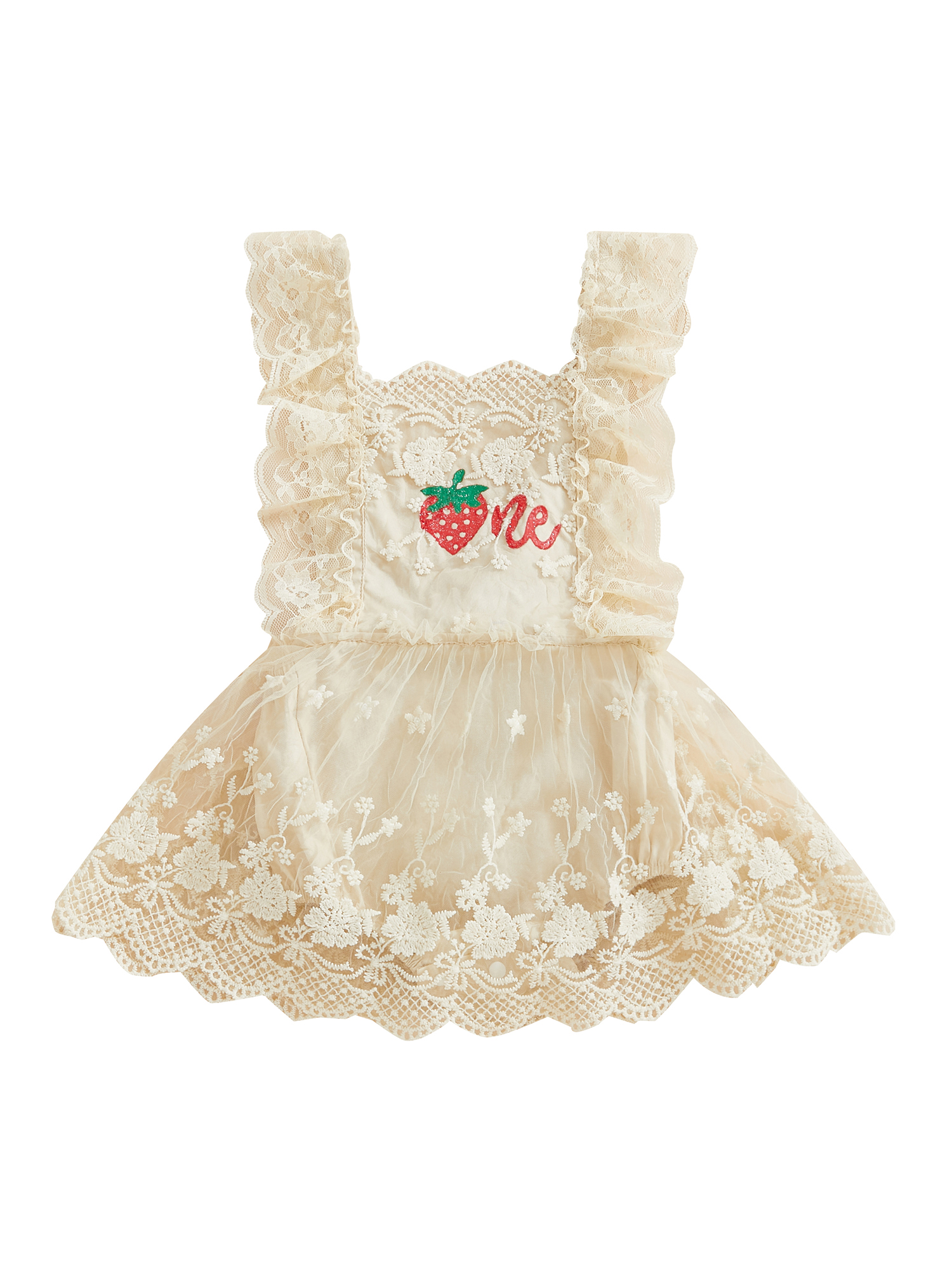 Pengnight Baby Girl 1st Birthday Outfit – Butterfly Embroidery Lace Romper With Headband, Sleeveless Summer Jumpsuit, Newborn To 18 Months