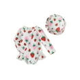MIPREWUY Baby Girls Swimsuit, Strawberry Print Long Sleeve Bikini with
