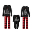 thumbnail image 1 of MIPREWUY Christmas Family Matching Pajamas Set Letter Print Long Sleeve Tops and Casual Loose Plaid Pants Sleepwear, 1 of 10