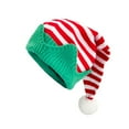 thumbnail image 1 of MIPREWUY Christmas Knit Hat for Kids Adults, Striped Elf Hat Christmas Beanie Hat Winter Cap for Christmas Holiday Party, 1 of 6