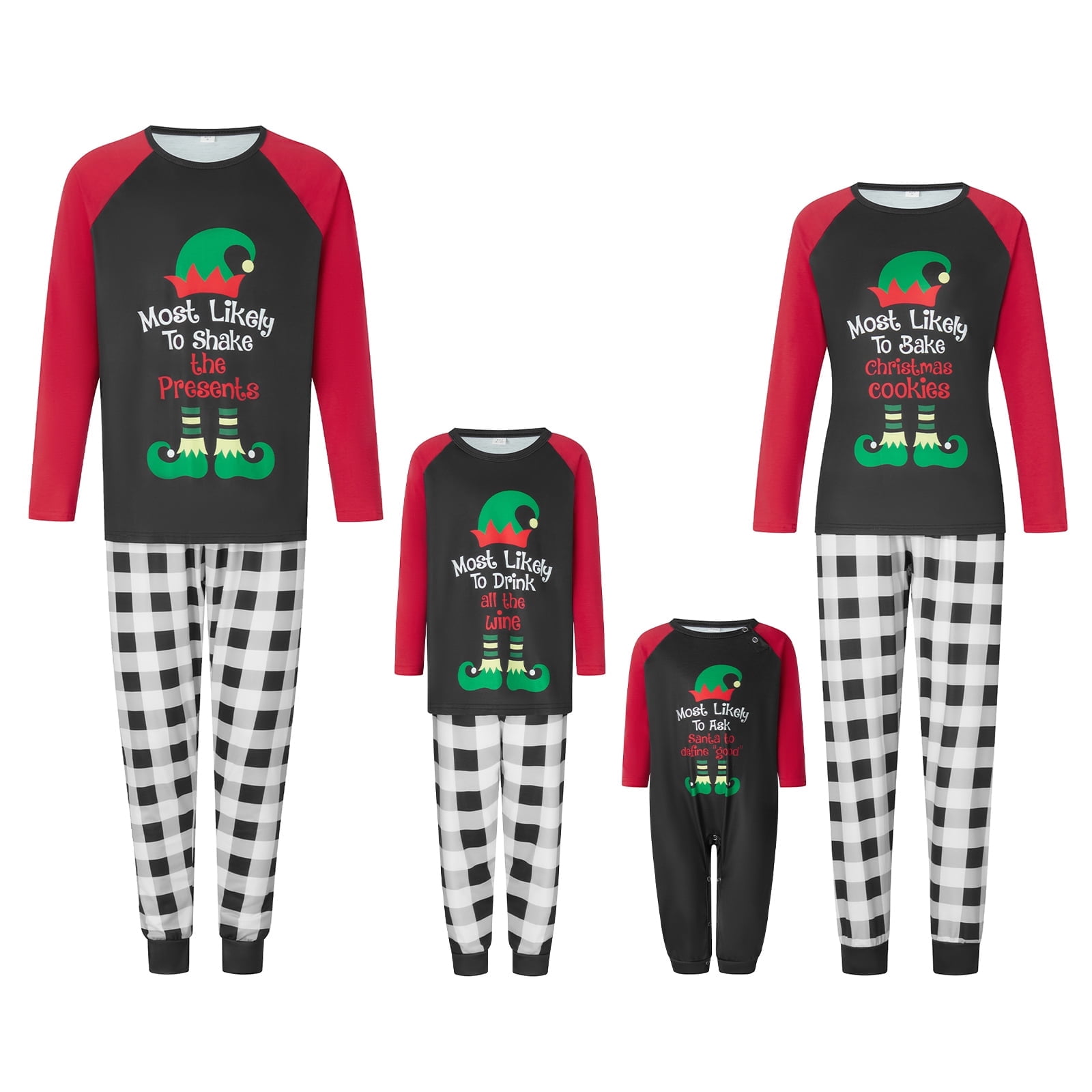 Mama Claus Plaid Letter Tee and Nutcracker Shorts 2pcs Lounge Set main image 0