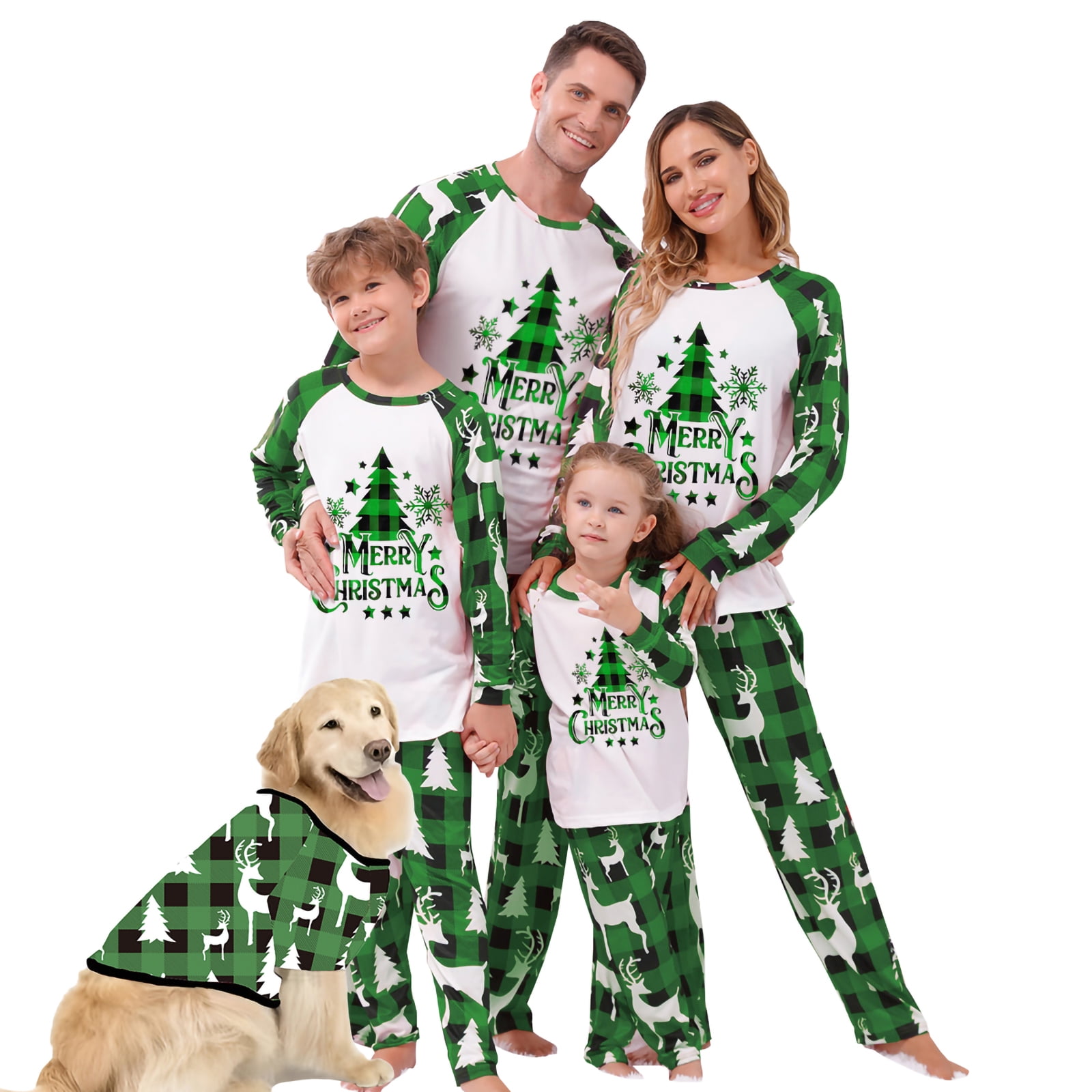 MIPREWUY Holiday Christmas Pajamas Family Matching Pjs Set Xmas Jammies ...